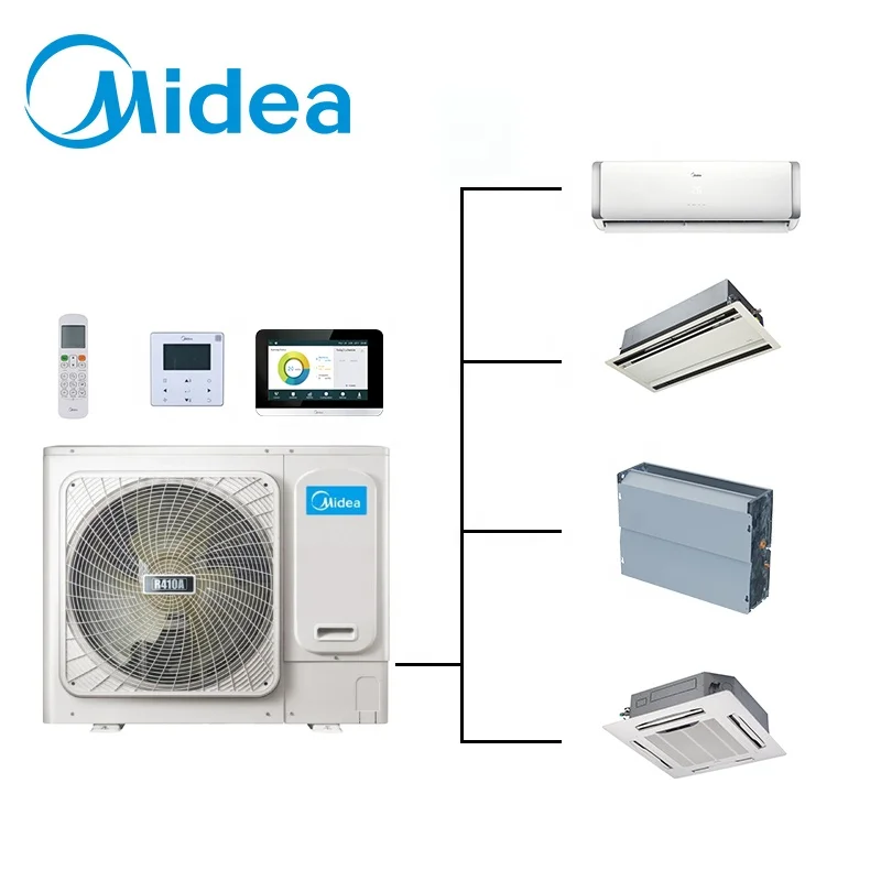 Midea 5hp 14kw mini split multi zone rechargeable vrf air conditioner dc ce room energy save cooling heating for airports