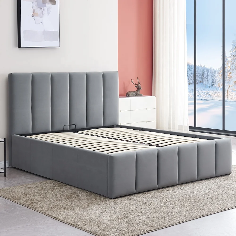 popular modern design wholesale  king queen full double twin single size  fabric soft bed