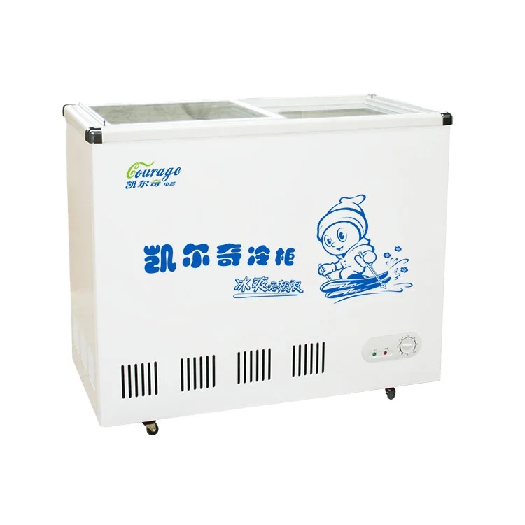 200L Chilled fish freezer with sliding glass door