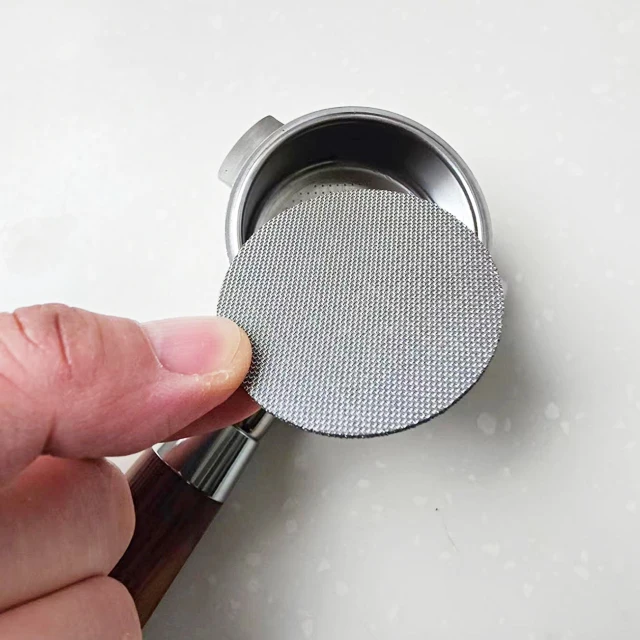 58.5mm, 1.7mm Thickness 100um 150um Stainless Steel coffee puck screen mesh filter