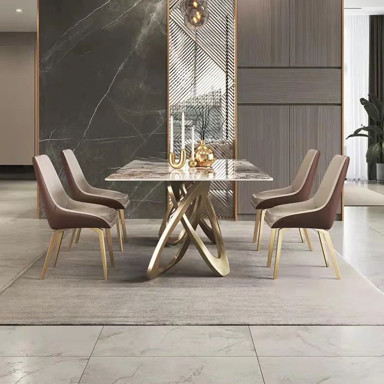 Hot Sale Customizable New Luxury Modern Dining Room Home Furniture 6 Dining Chairs dinner table with chair