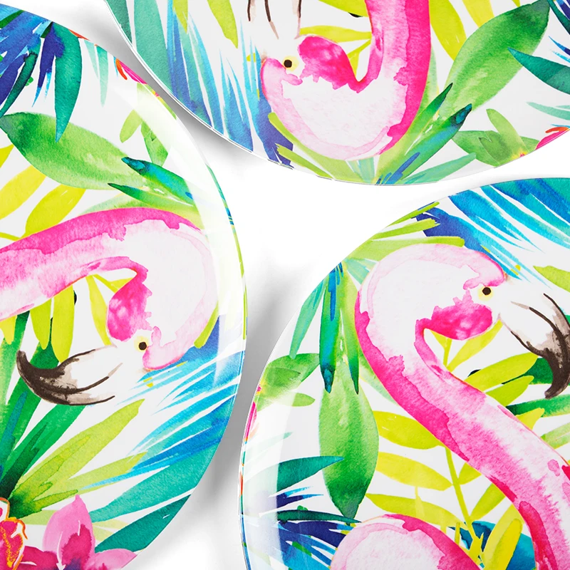 Melamine Dinner Plates 6Pcs 14.96 Inch Dinnerware Dishes Set for Indoor and Outdoor Use Break-Resistant White