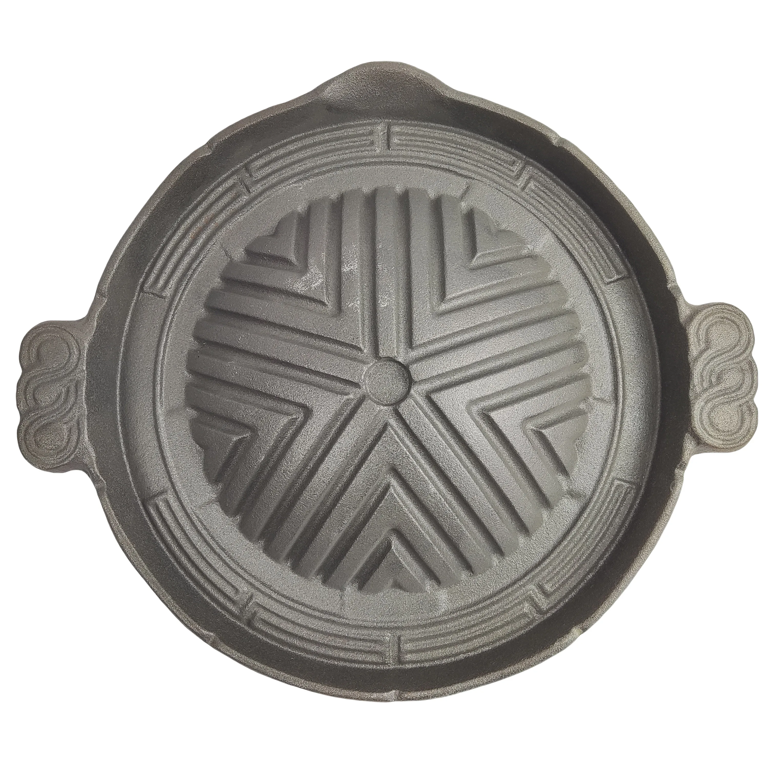 Cast Iron Mookata Thai Korean Bbq Smoke Steak Grill Steak Plate