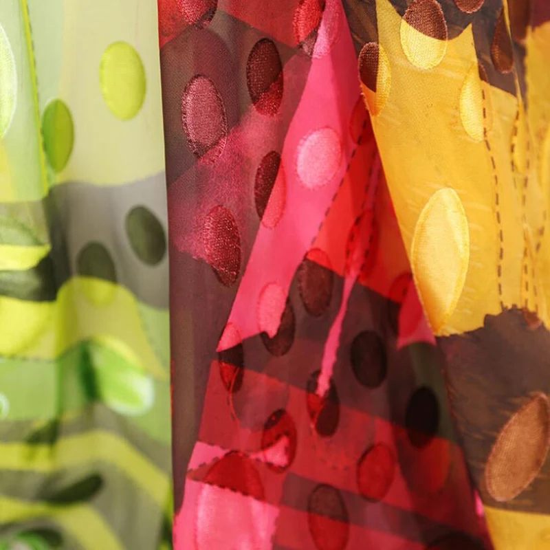 Various patterns on woven silk digital print burnout silk fabric in 100% silk