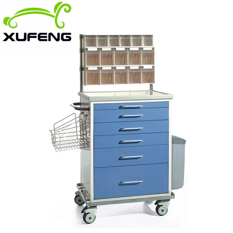 High quality hospital crash cart medical trolley hospital emergency trolleys