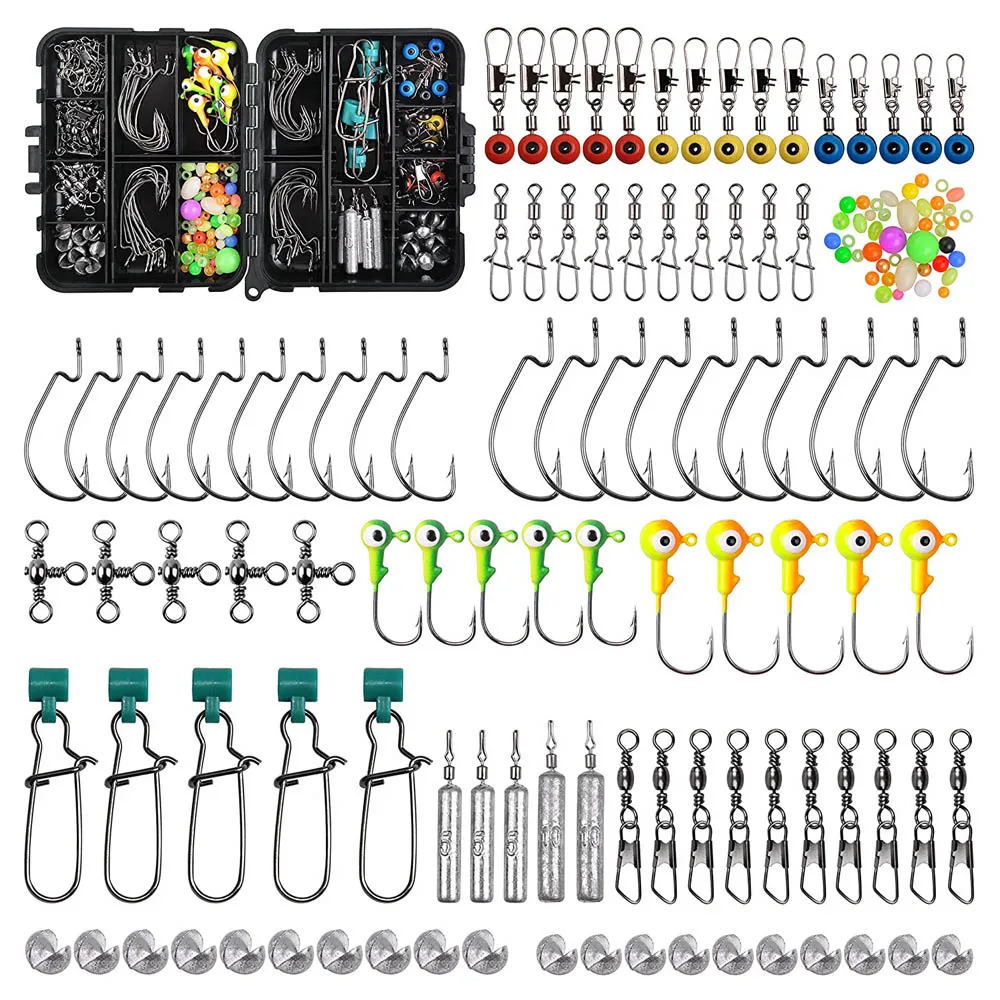 170 шт./коробка набор рыболовных принадлежностей