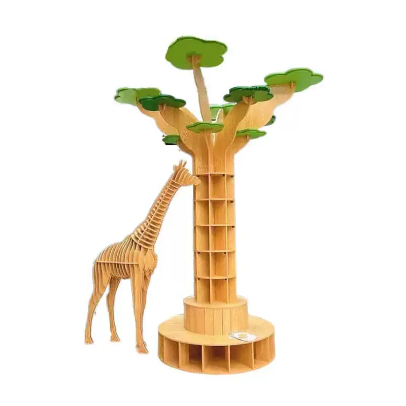 TOP Children Library Home Furniture Acoustic Learning Tree Bookshelf For Childcare Daycare Shelves Reading Corner Room