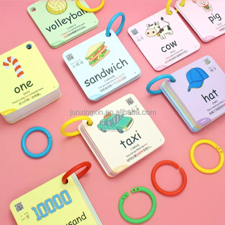 Custom Printed Card Baby Kids Animal Standard Educational Learning Flashcards Alphabet Sight Words Flash Cards