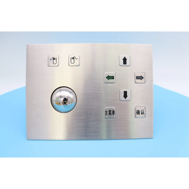 Good reputation 8 Keys IP65 waterproof Industrial Keyboard stainless steel trackball with integrated numeric keypad