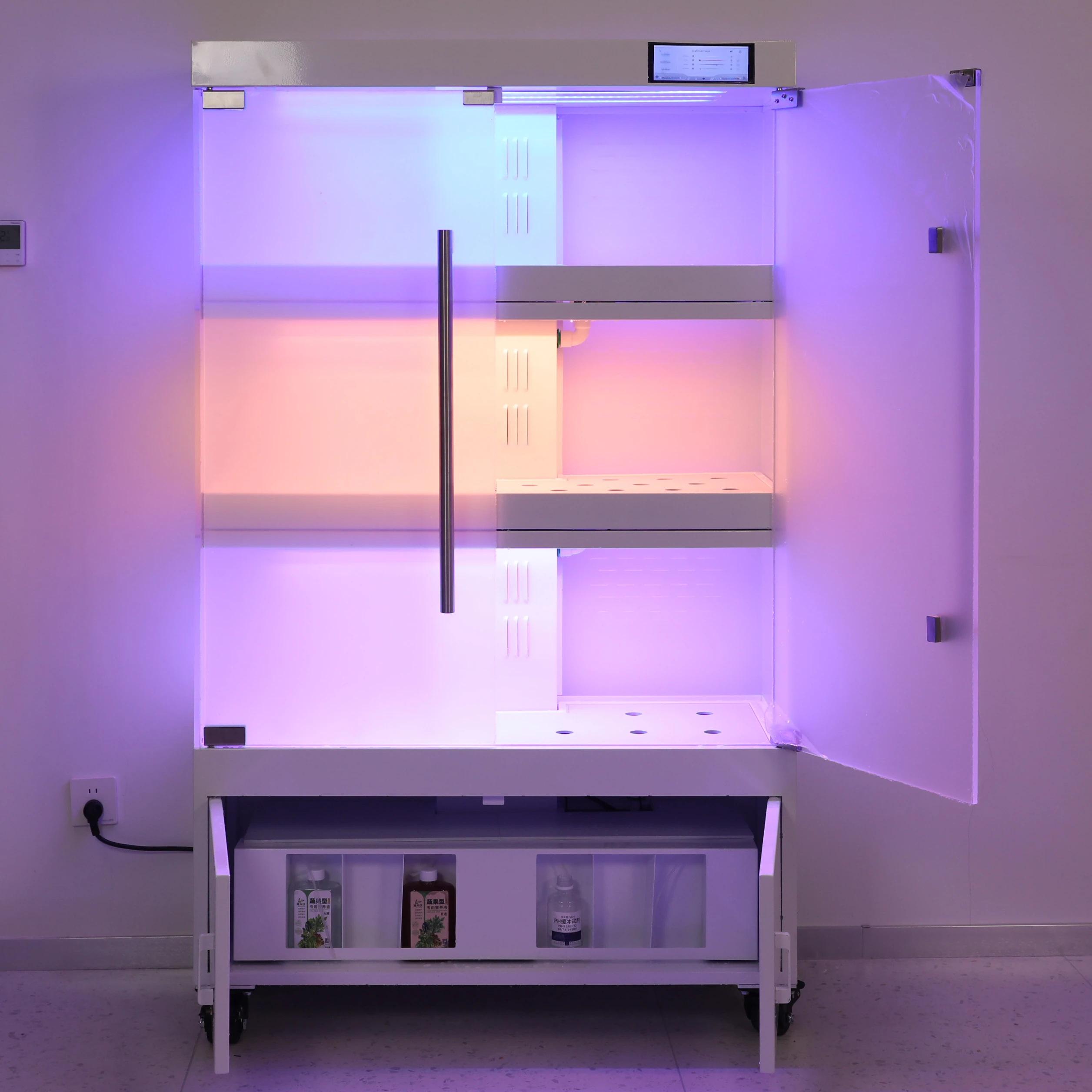Multi-functional hydroponic water farm planting system cabinet with glass or acrylic