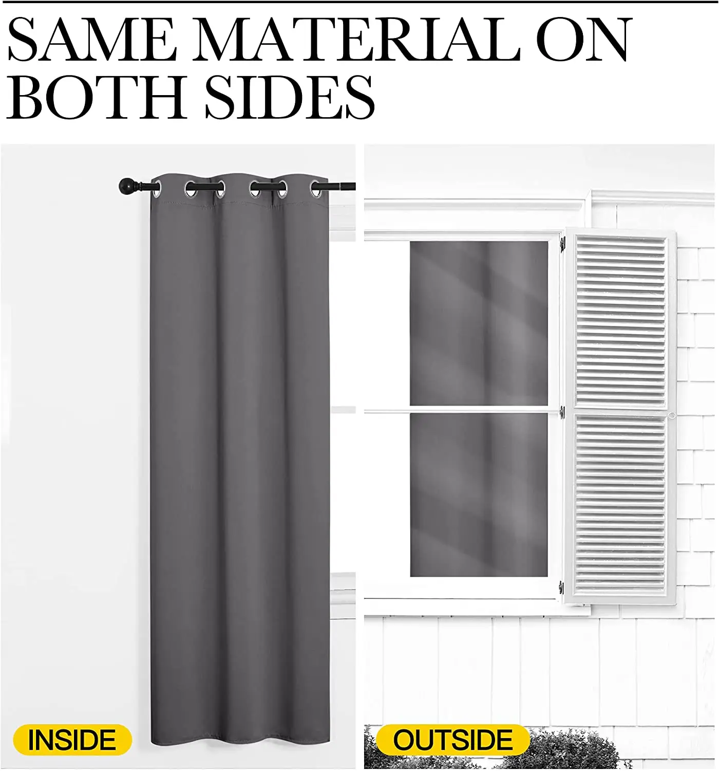 ATAYA Thermal Insulated Solid Grommet Blackout Curtain For Bedding