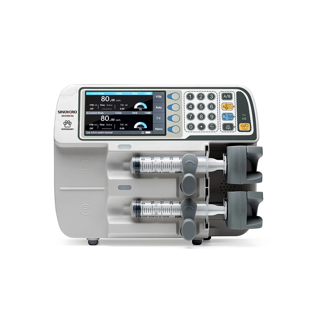 SH-510Di Vet Veterinary Medical Electric Double Channel Syringe Pump  Infusion Syringe Pump