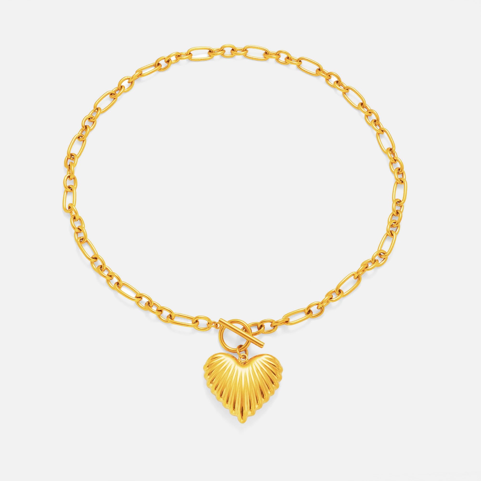 2024 Dazan New Winter Ins 18k Gold Plated PVD Stainless Steel Vintage Chunky Roman OT Love Necklace Girlfriend Skirt Jewelry