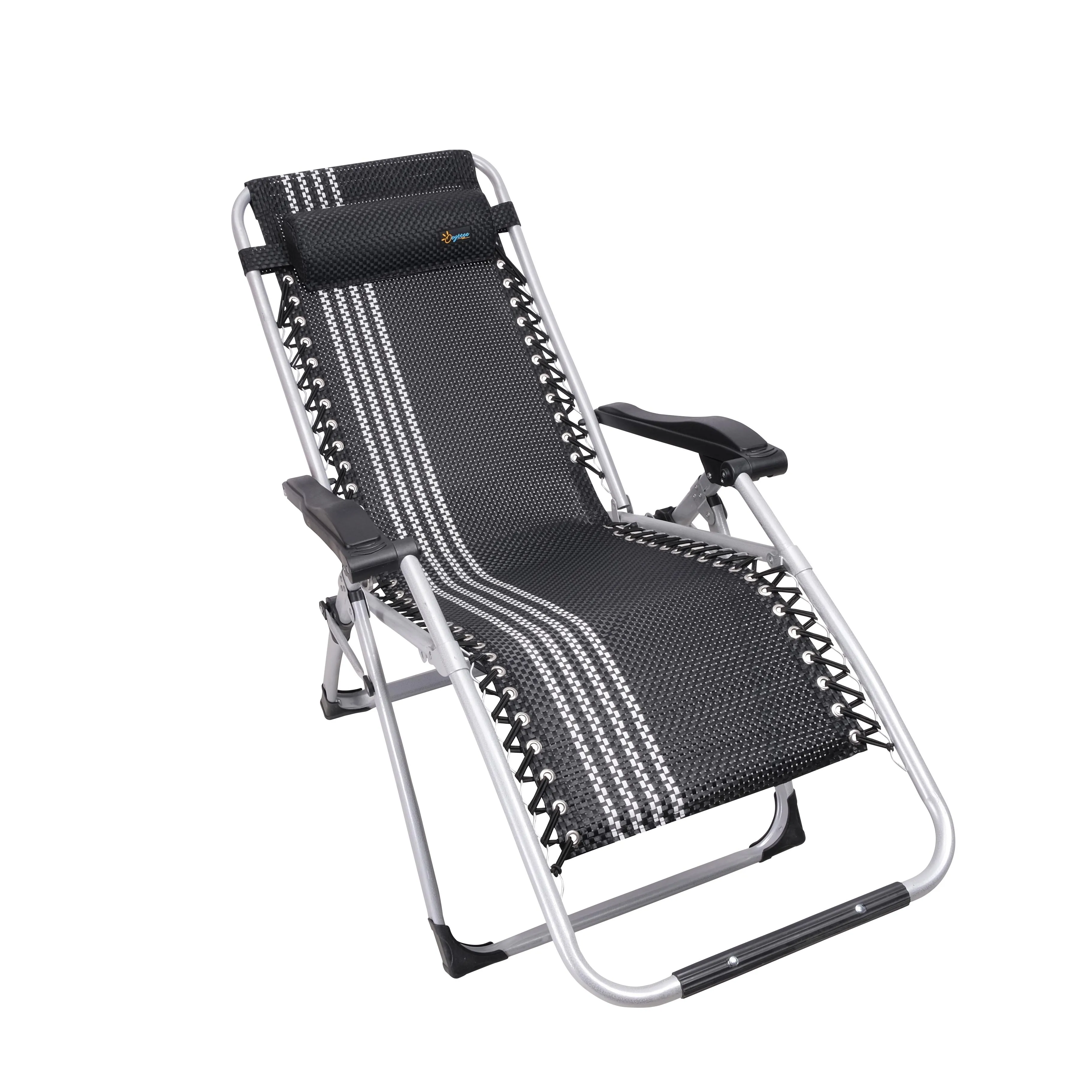 Black Lounge Chairs Folding Bed Adjustable Recliner Patio Chairs Folding Recliner