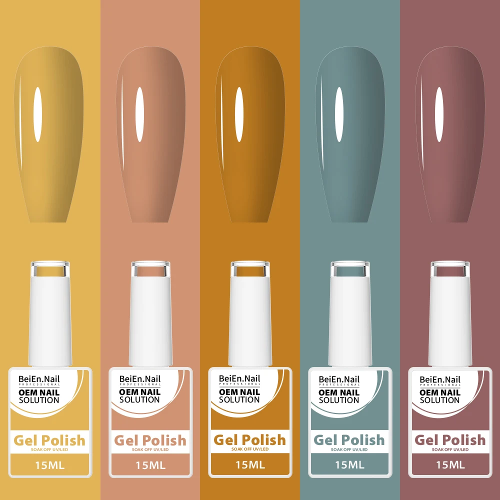 BeiEn Custom LOGO High Pigment Direct Selling Custom Private Label Logo 15ml Soak Off UV Nail Gel Polish Set OEM&ODM Bulk Popula