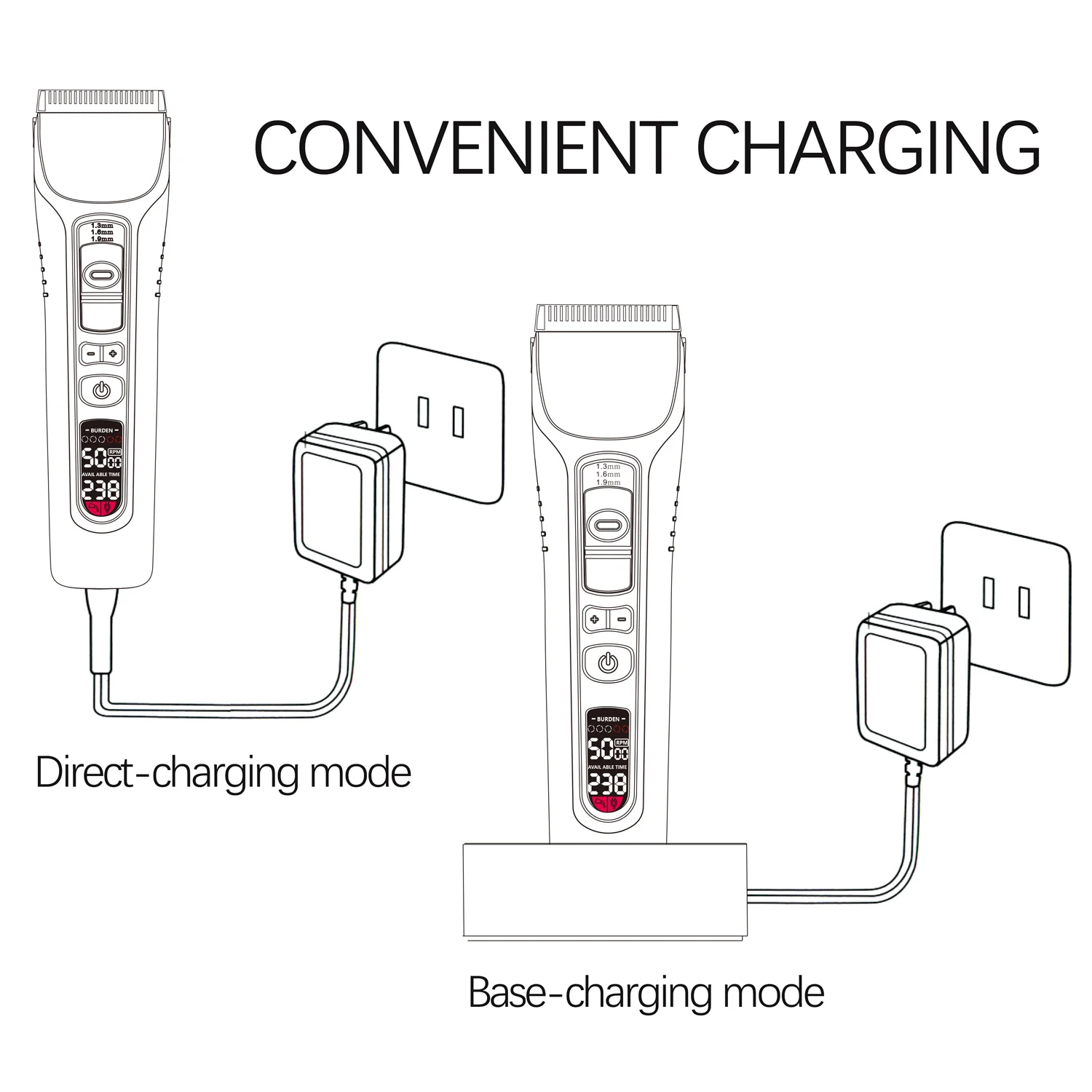 Professional USB Rechargeable Hair Clippers Set High Speed 10300rpm Barber Hair Clipper Cordless Hair Trimmers Clippers
