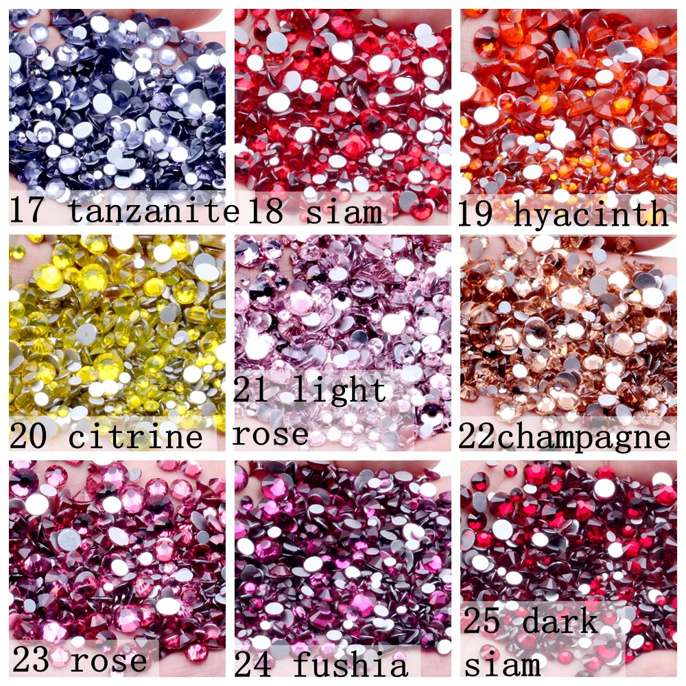 New Style Bling Bling SS8 14400PCS Crystal Stones Flat Back Nail Rhinestones 3D Non HotFix Nail Art Decorations Glass Manicure