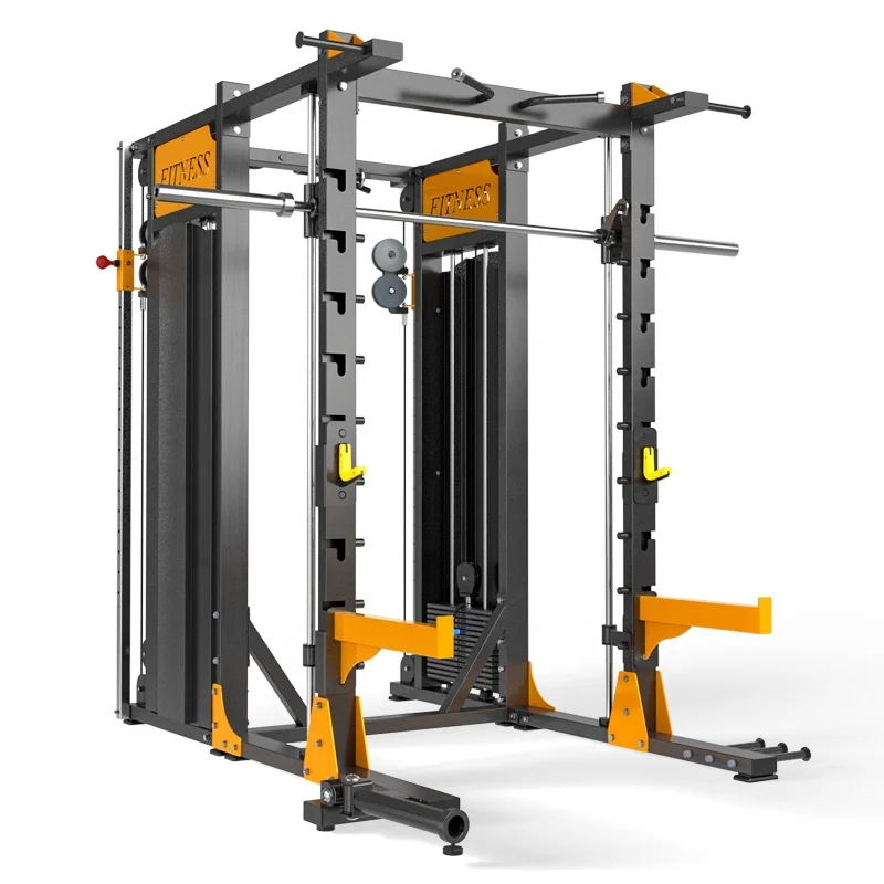 Free weight integrated rack squat rack wave fitness equipment smith machine strength training mutli function station