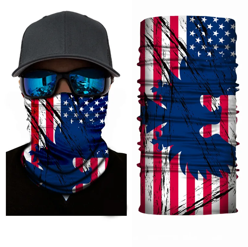 Usa National Flag Printed Seamless Scarf Outdoor Sports Fishing Biking Anit Wind Tube Bandana Custom Multifunction Neck Gaiter