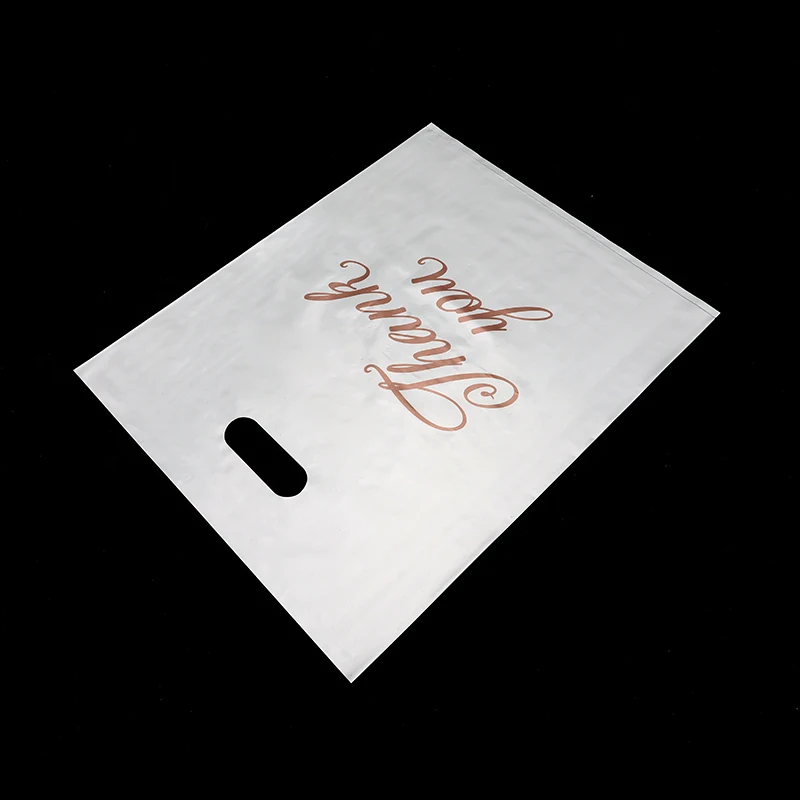 Custom Bags With Logo Plastic Waterproof Cloth Retail Shopping Bag Luxury Printed Die Cut Die cut handle bag