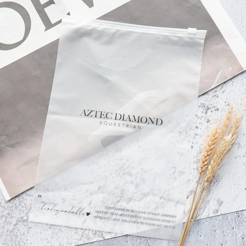 custom high quality matte black zipper slider frosted pvc zip lock packaging plastic poly bag for clothing packing