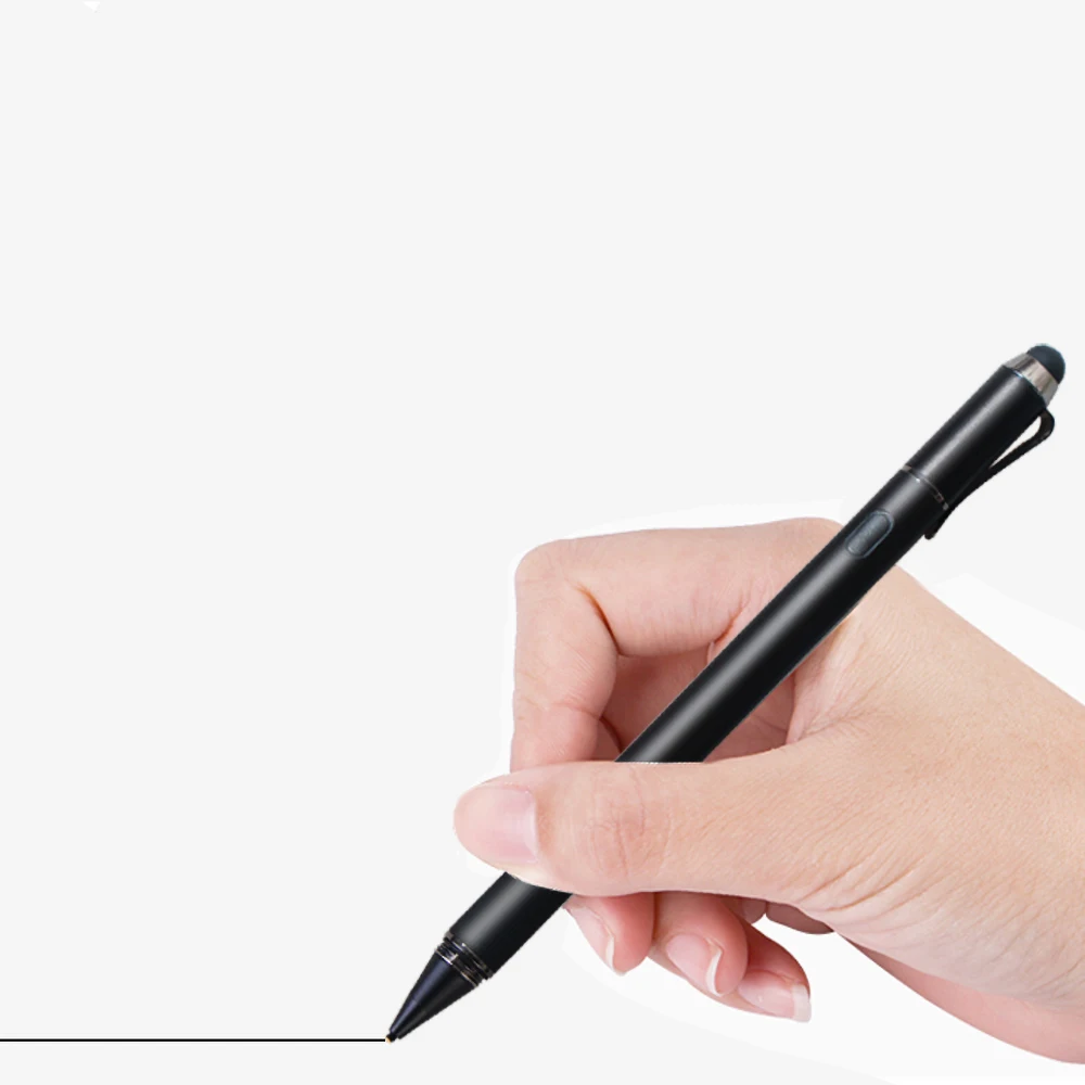 2 in 1 Rubber Tip Caneta Tablet Con Lapiz Universal Metal Capacitive Stylus Pen Touch Screen Pencil With Led Light Indicator