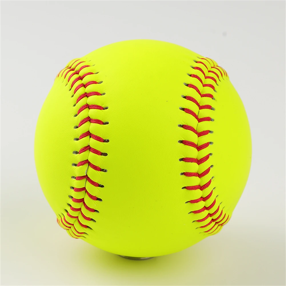 
Factory Direct Price 12 INCH Yellow Official Softball split leather PU Cork outdoor training softball// 
