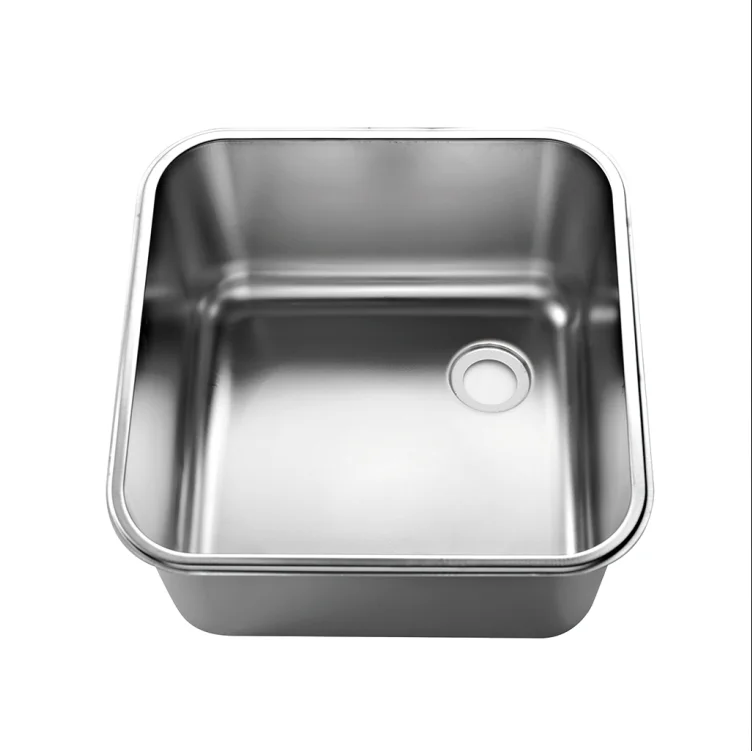 Нержавеющая сталь ресторанная отжимная раковина размер 400*400 мм круглый край одна чаша матовая Коммерческая Китай завод