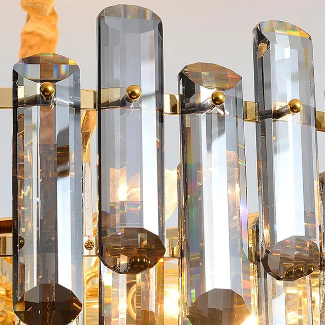 luxury modern living room hotel giant bathroom staircase metal black crystal drops chandelier light for lobby