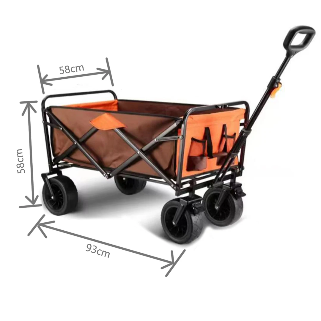 Garden Camping Collapsible Folding Wagon Cart Outdoor Utility Heavy Duty Large Size Wheel