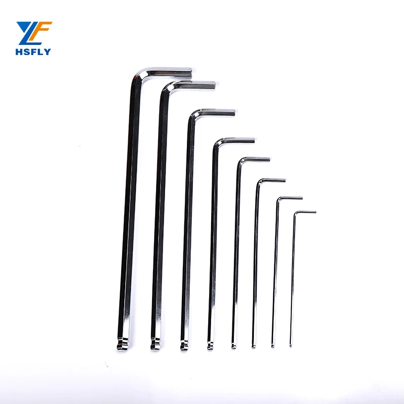 Medium length S2 hex key wrench set t handle torque wrench ball end allen wrench