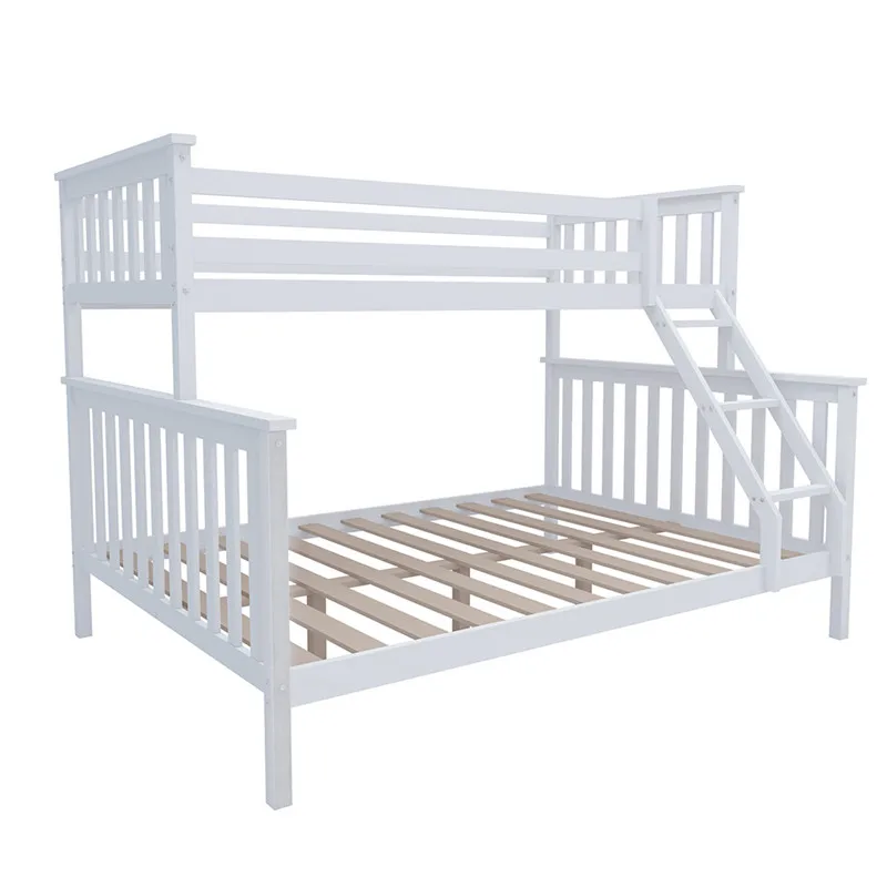 High Quality double decker kids children bunk bed triple wood loft bed