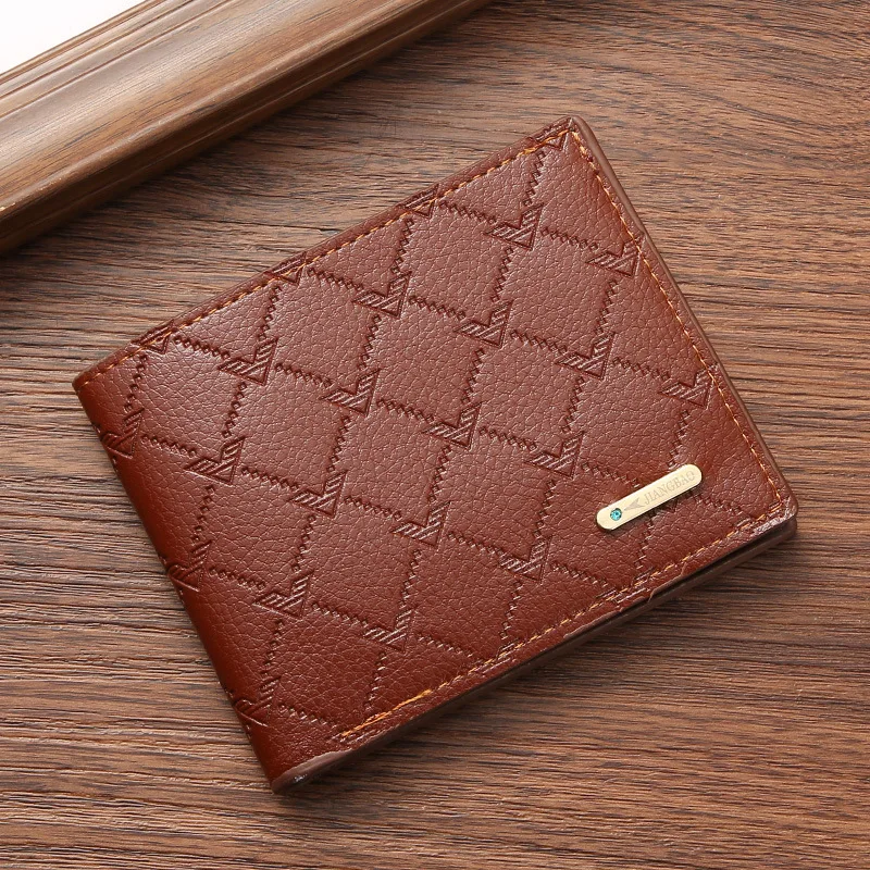 New Design Wholesale Stylish Leather Wallet Men Simple Casual Short Male Wallet Small Clutch Purse