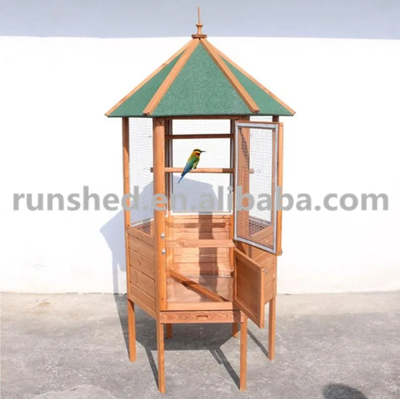 Wholesale Large Bird Cage Outdoor Wooden Bird House Cages Aviaries For Parrot Birds Cages