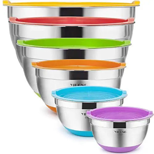 High quality wholesale Multi-specification 201 household  bowl salad Mixing Stainless Steel Bowls with cover