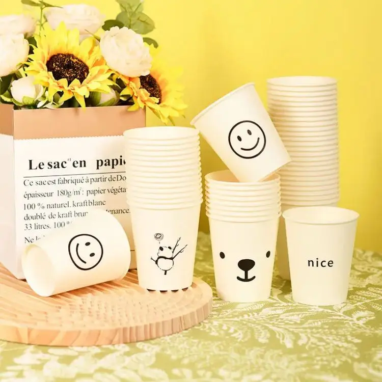 Wholesale Disposable Biodegradable Oz Custom Printed Empty Hot Drink Kraft Reusable Coffee Paper Cup