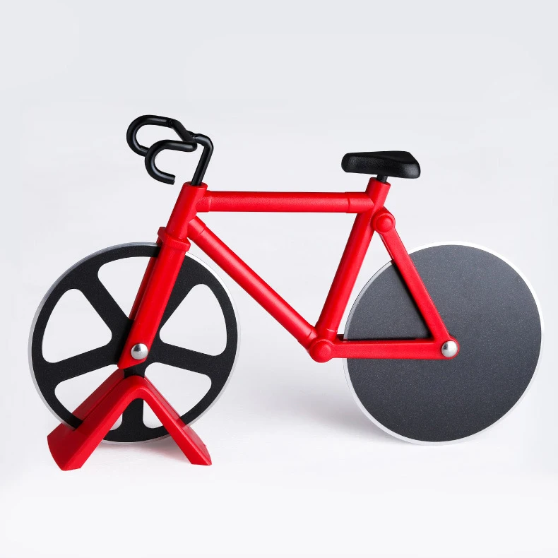 Bicycle Pizza Cutter Wheel Motorcycle Pizza Roller Non-Stick Stainless Steel Double Pizza Cutter