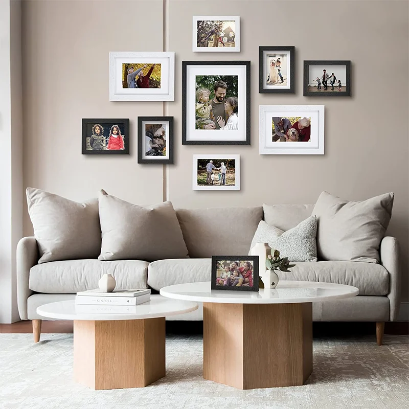 Classical White MDF Picture Frame 5x7 Photo Frame for Desktop Display and Wall Mounting