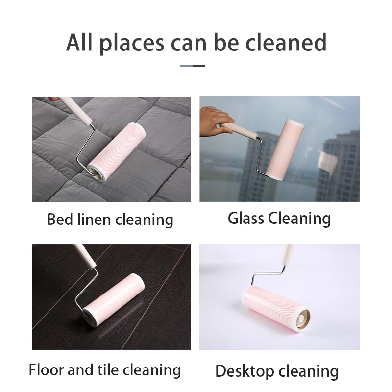 SAN KOU 6.3In 16cm 10-50Sheets Lint roller ground Floors long handle pet hair remover