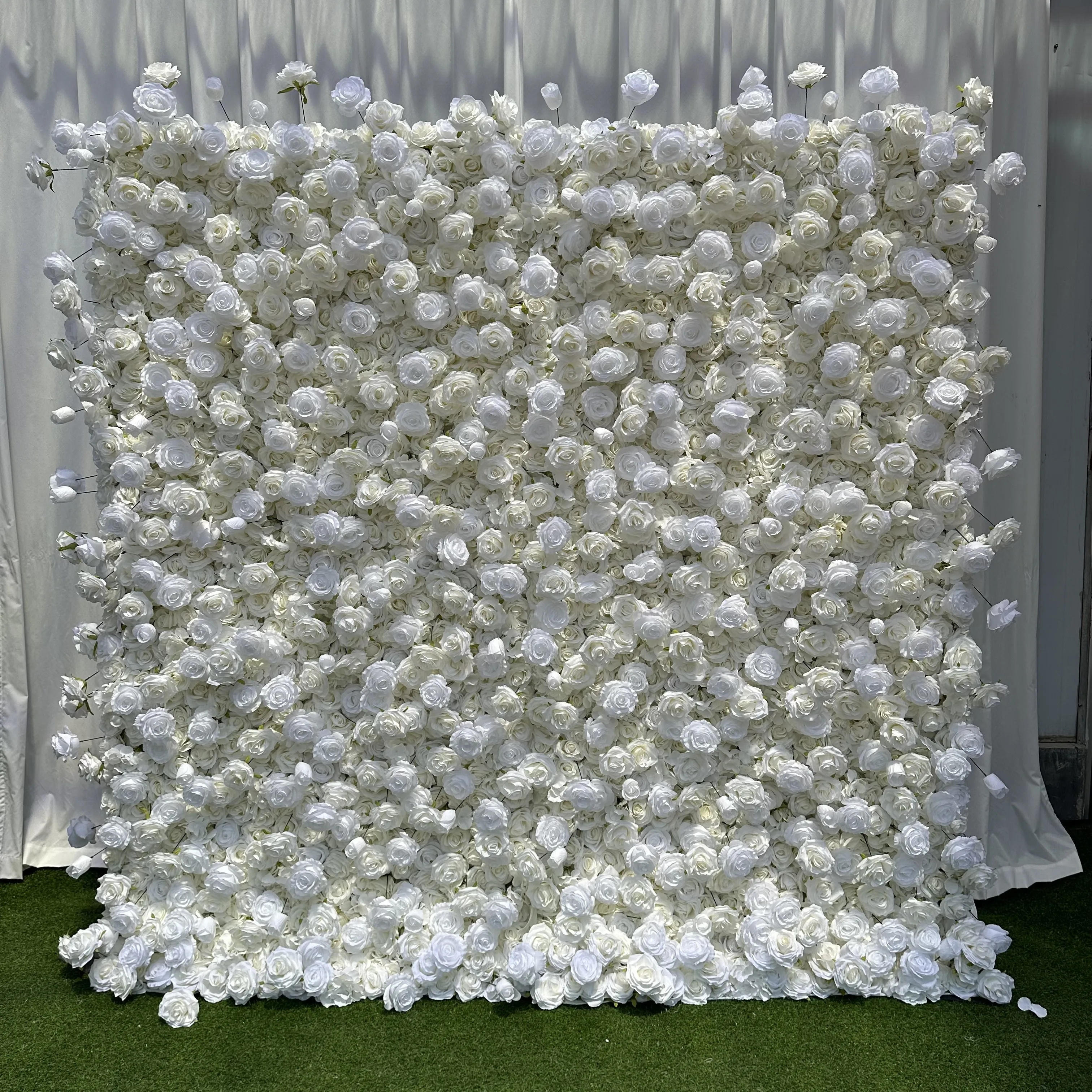 A-FW064 Wedding artificial 3d flower wall backdrop 8ft x 8ft flower wall panels red rose flower wall for event decoration