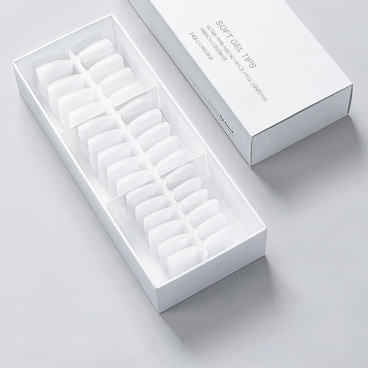 240 Pcs Upgrade Press On Nail Tips For Acrylic False Nail With Box Full Medium Almond Nail Tips