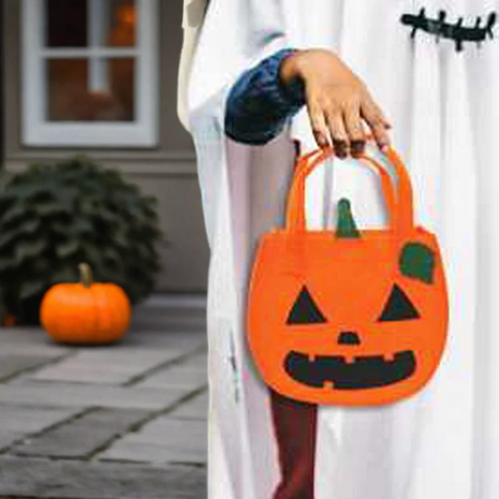 Huadefeng Customized Non Woven Drawstring Bag Halloween Pumpkin Design Disposable Non-Woven Fabric Gift Bag