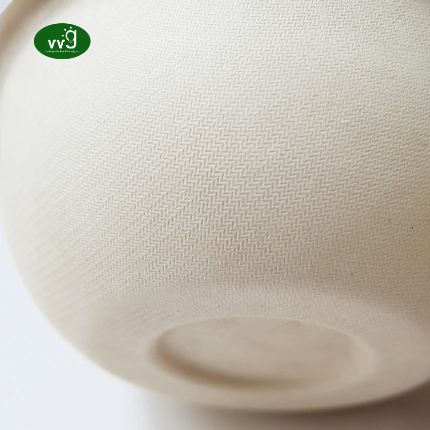 VVG no added pfas bodegradable bamboo pulp custom microwavable take away hot soup food disposable bowls with lids