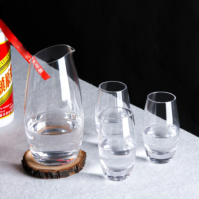 Glass slanted wine dispenser wine jug pouring wine set