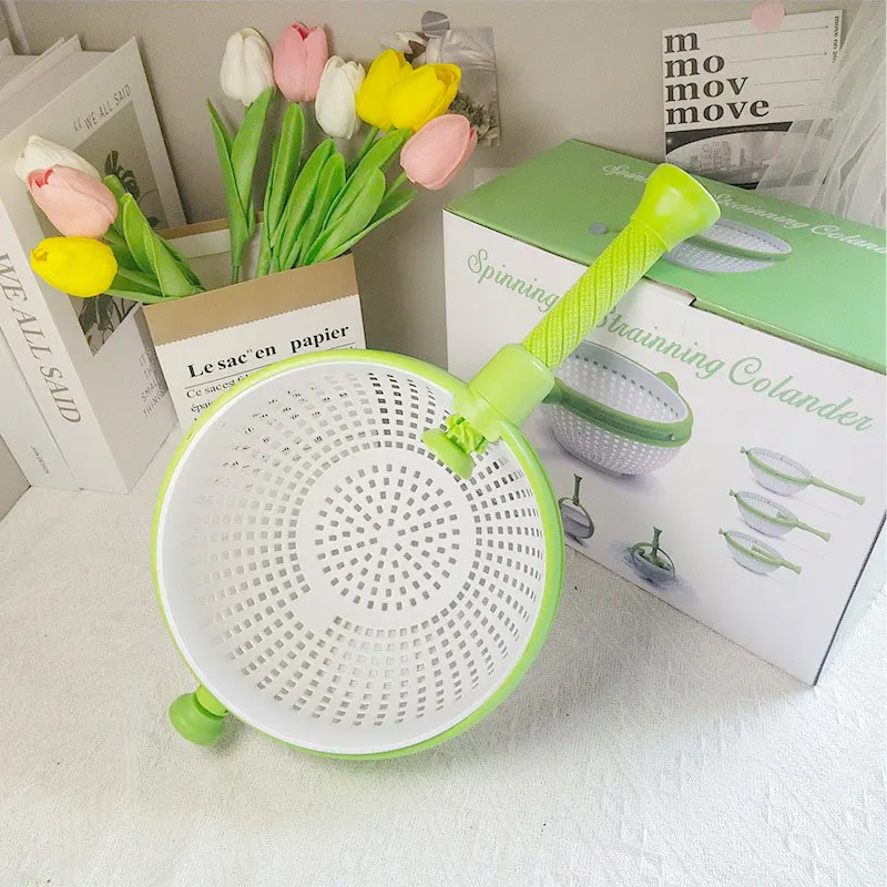 Kitchen Sink Drain Basket Rotating Centrifugal Vegetable Spinner Fruit Creative Spinner Salad Dehydrator
