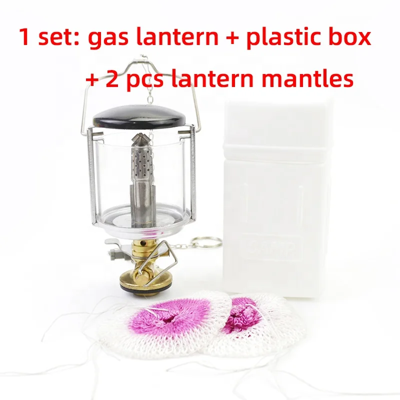 Hot Sale Portable Camping Light Camping Party Light China Camp Lantern Hanging Glass Propane Lamp Portable Mini Gas Lantern Lamp