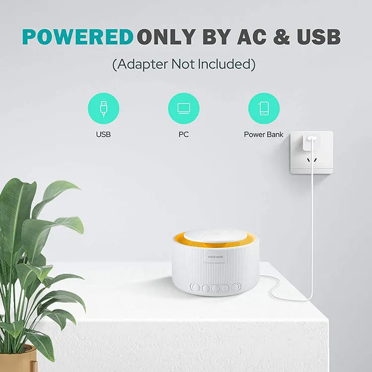 CS5  Sleeping Aid Device With Night Light Soothing Sound Machine Timing Natural Voice loud speaker White Noise Machine