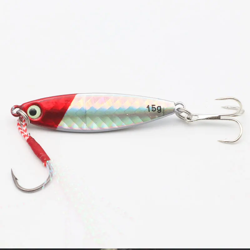 Hot 7g 10g 15g 20g 25g 30g Metal Jig Speed Sinking Luminous Simulated Bait Slow Pitch jigging Lure Lead Fish Lure with hook