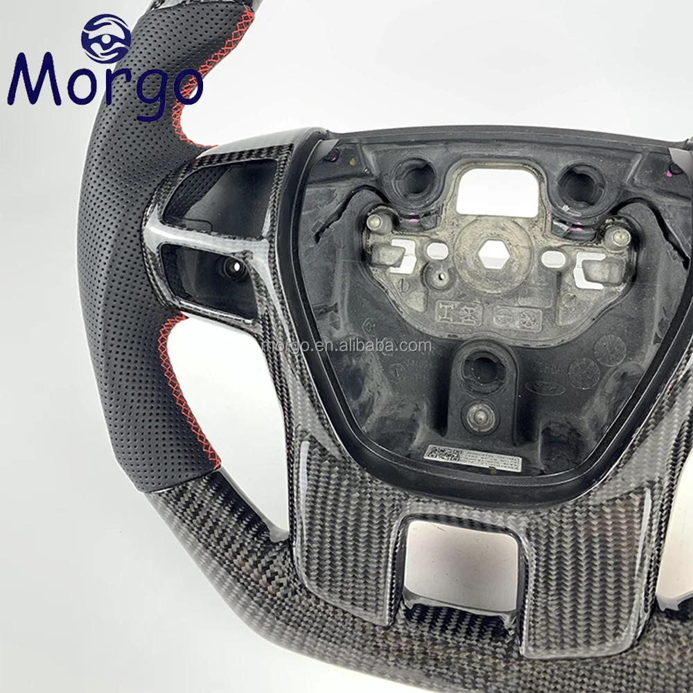 Customized Carbon Fiber Steering Wheel For Ford Ranger Raptor Everest 2016 2017 2018 2019 2020 Steering Wheels Car Accessories