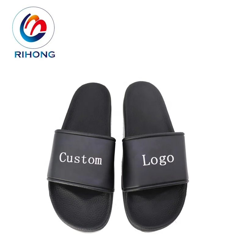 cheap wholesale 2022 printing unisex pvc pu rubber slides slipper design blank sublimation embossed custom logo slide sandal